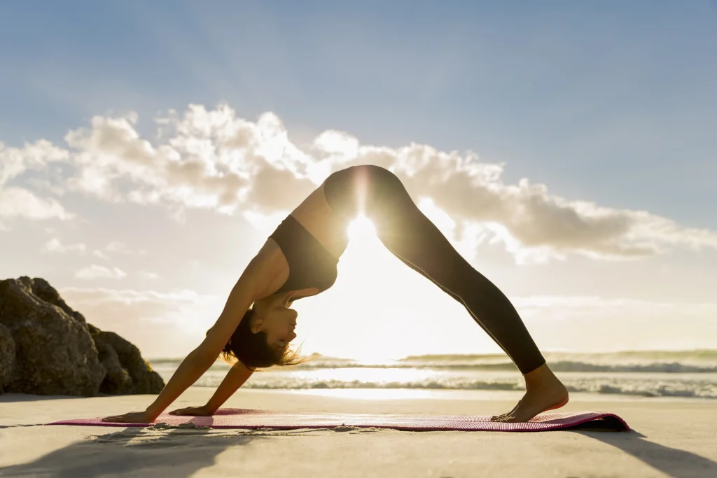yoga front beach